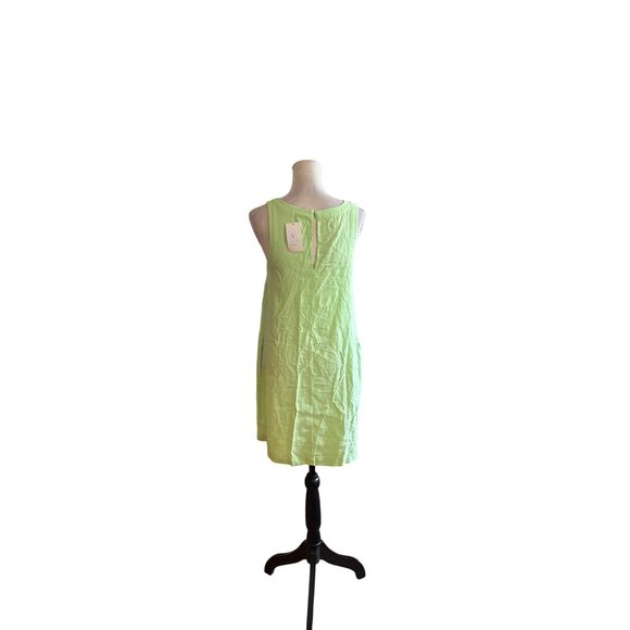 A New Day Sleeveless Lime Green Linen A-Line Dress Size Small NWT - Picture 11 of 11